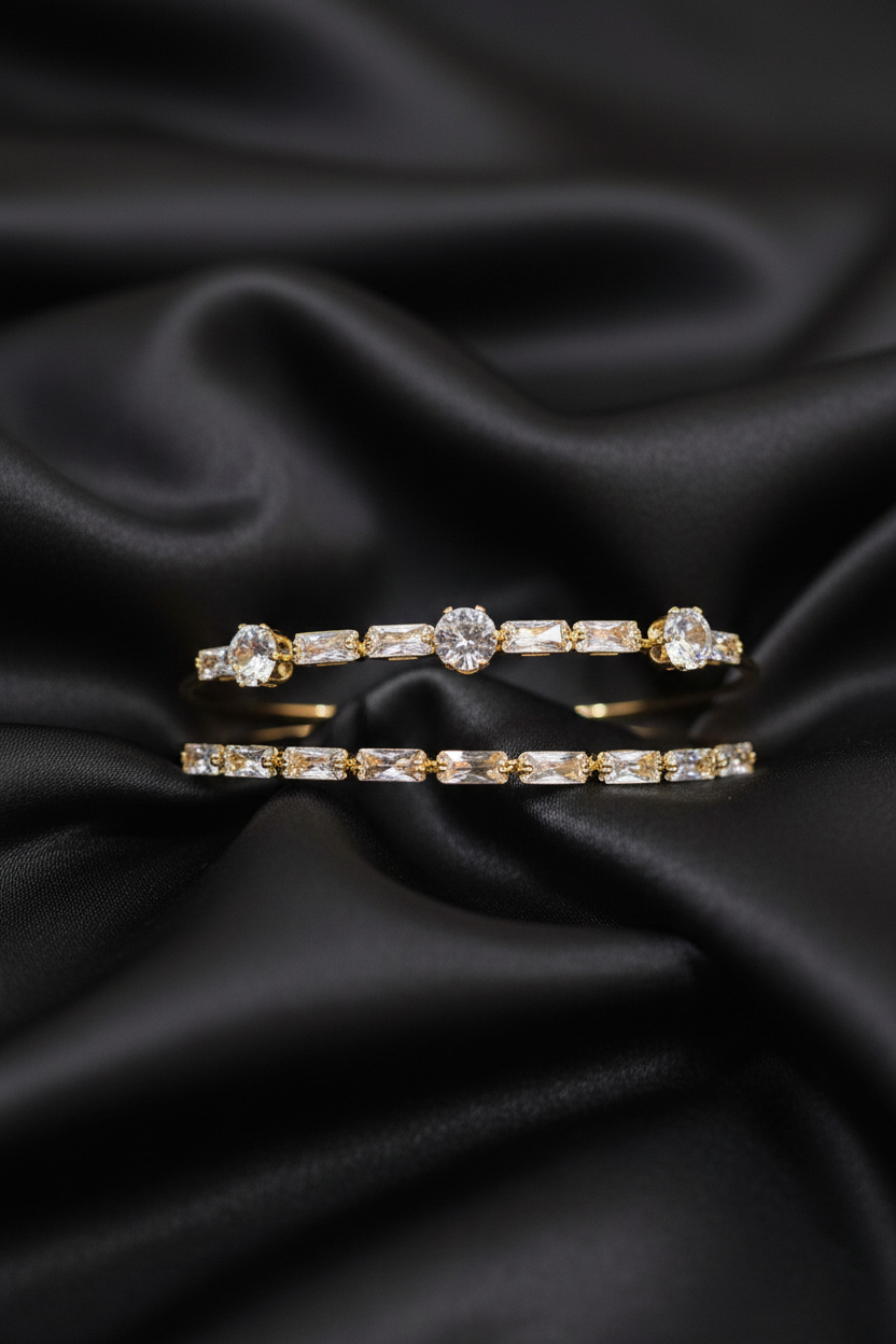 Crystal Cuffs Gold - Luxury Product Photo - Mobile Optimized
