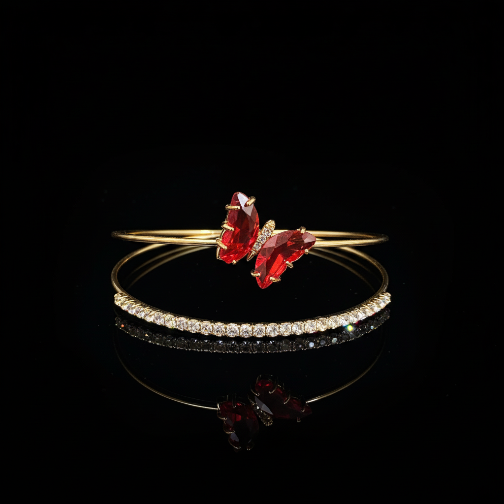 Professional jewelry product display with black background